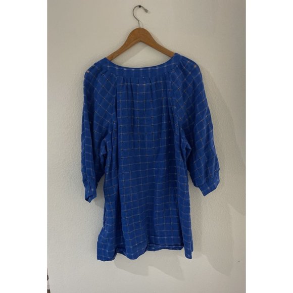 Chico's Blue and Silver Plaid Tunic Top. Cool and comfy. - Picture 5 of 10